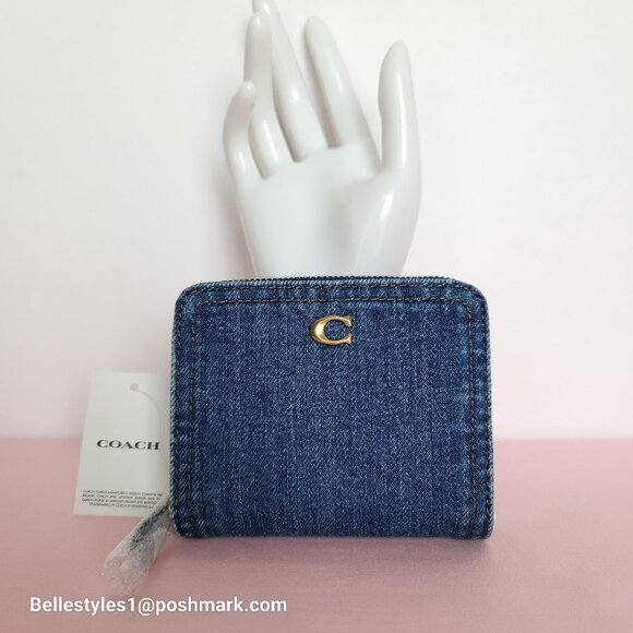 COACH Billfold Small Wallet in Denim -Deep Blue color ⭐ - Picture 6 of 16
